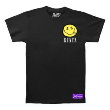 Smiley Face T-Shirt By Runtz- Black